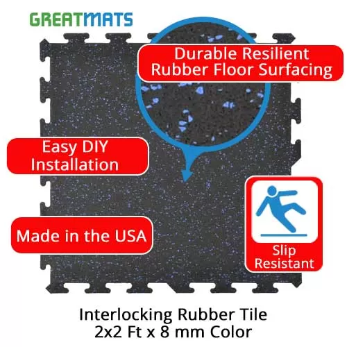 Interlocking Rubber Floor Tiles Color 8 Mm X 2x2 Ft. 14 Interlocking Rubber Floor Tiles Color 8 Mm X 2x2 Ft. - Image 12