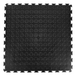 Warehouse Floor Coin PVC Tile Black 1/4 Inch X 20x20 Inches