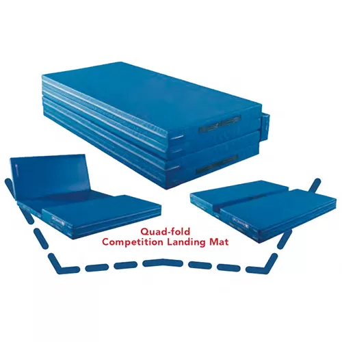 Gymnastics Competition Landing Mats Blue 7.5x15.5 Ft X 12 Cm Quad-Fold 4 Gymnastics Competition Landing Mats Blue 7.5x15.5 Ft X 12 Cm Quad-Fold - Image 2