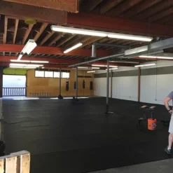 Rubber Flooring Roll Geneva 3/8 Inch Black 25 LF -Greatmats Shop floors rolled rubber.jpg