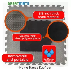 Home Dance Subfloor 1-1/4 Inch Thick Per SF -Greatmats Shop home dance subfloor infographic.jpg
