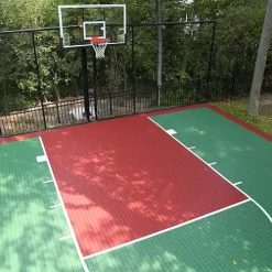 HomeCourt Sport Tile 1/2 Inch X 1x1 Ft. -Greatmats Shop homecourt tile install green red basketball.jpg