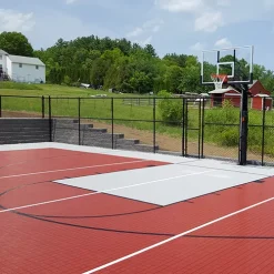 HomeCourt Sport Tile 1/2 Inch X 1x1 Ft. -Greatmats Shop homecourt tile install red gray basketball.jpg