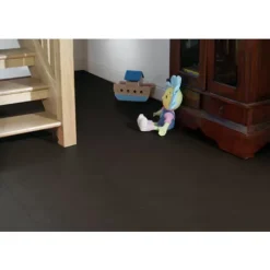 Leather PVC Floor Tile Black Or Dark Gray 6 Tiles 5 Mm X 20x20 Inches -Greatmats Shop homestyle leather basement floor.jpg
