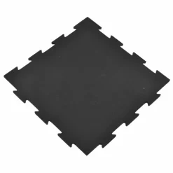 Rubber Tile Interlocking Black 1/2 Inch X 2x2 Ft. Pacific