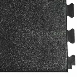 Leather PVC Floor Tile Black Or Dark Gray 6 Tiles 5 Mm X 20x20 Inches -Greatmats Shop leather floor tiles black corner.jpg