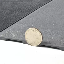 Leather PVC Floor Tile Black Or Dark Gray 6 Tiles 5 Mm X 20x20 Inches -Greatmats Shop leather floor tiles thickness.jpg