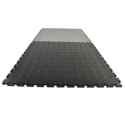 Warehouse Floor Coin PVC Tile Black 1/4 Inch X 20x20 Inches -Greatmats Shop pvc coin interlocking 2 tiles.jpg