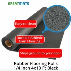 Rubber Flooring Roll Greatmats 1/4 Inch Black 10 LF -Greatmats Shop rubber flooring rolls 4x10ft black infographic.jpg