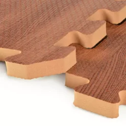 Wood Grain Reversible Interlocking Foam Tiles Trade Show 10x20 Ft. Kit -Greatmats Shop wood grain reversible foam floor interlock close.jpg 2