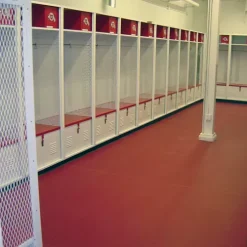 Woodflex-Gameflex Full Roll 6.7 Mm X 6 Ft. 7 Inch X 65 Ft. 7 Inch -Greatmats Shop woodflex gameflex red locker room.jpg